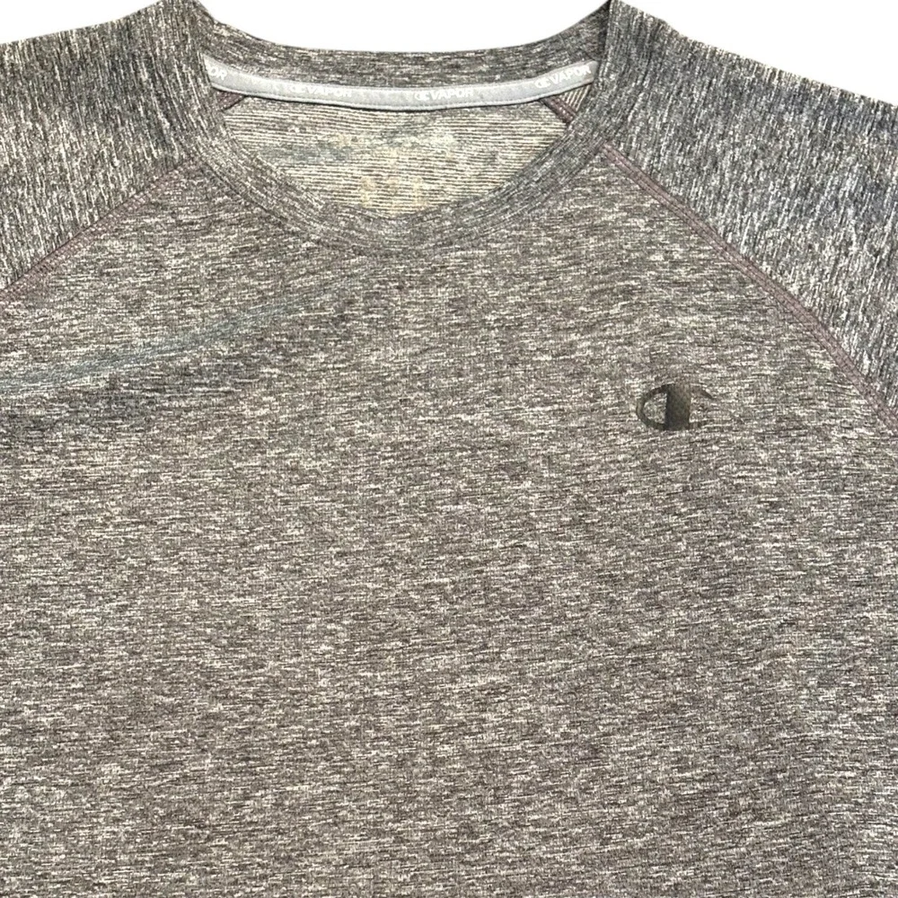 Champion Vapor Mens Gray Heathered Space Dye Performance T-Shirt Raglan XL - Picture 2 of 7